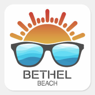 Bethel Beach Virginia Sunglasses Square Sticker