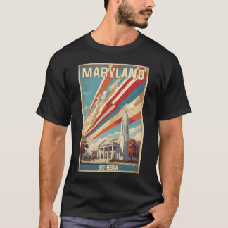 Bethesda Maryland Usa Vintage Travel Tourism T-Shirt