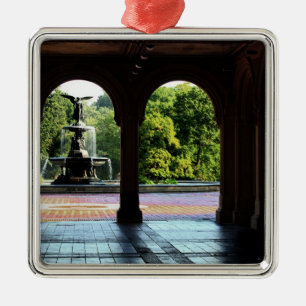 Bethesda Terrace in New York Central Park Photo Metal Tree Decoration