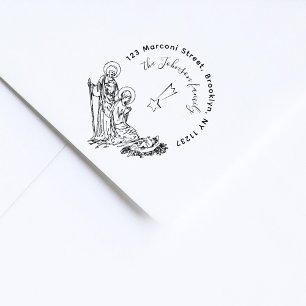 Bethlehem Star Holy Family Return Address Self-inking Stamp