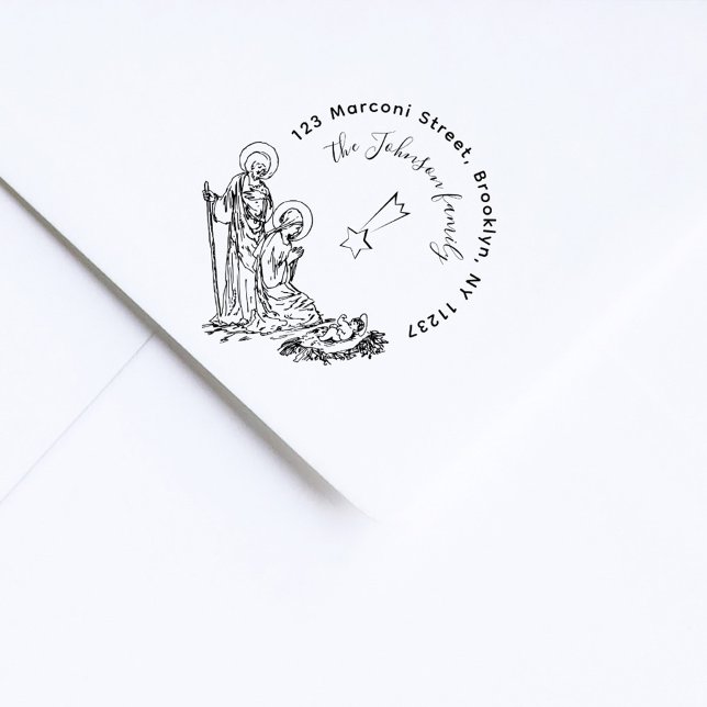 Bethlehem Star Holy Family Return Address Self-inking Stamp (Creator Uploaded)