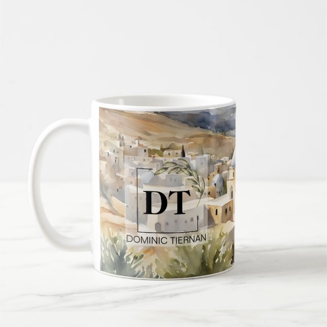 Bethlehem Watercolor Mug – Timeless Holy Land Gift (Left)