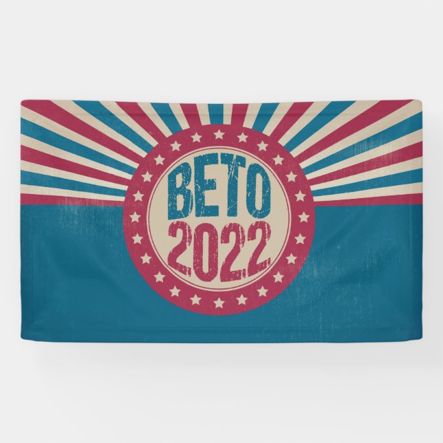Beto 2022 Vintage American Flag Governor Election Banner (Horizontal)