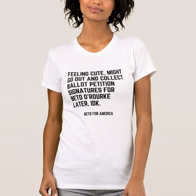 Beto Feeling Cute Signatures Tee - Blk Letters (Front)