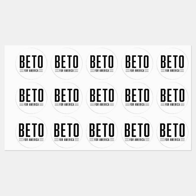 Beto For America Medium Circle Waterproof Label (Sheet)