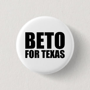 Beto For Texas white and black modern 3 Cm Round Badge
