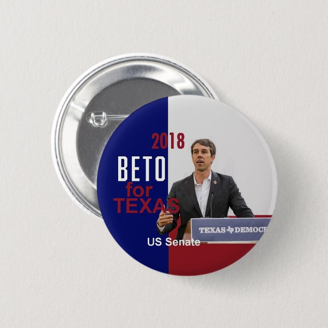 BETO O'Rourke Texas 2018 6 Cm Round Badge (Front & Back)