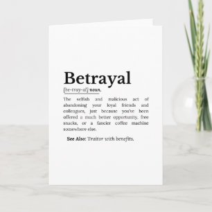 Betrayal Definition Funny Version Card