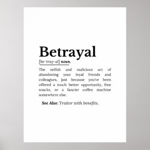 Betrayal Definition Funny Version Poster