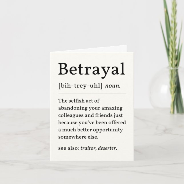 Betrayal Definition Leaving Card (Front)