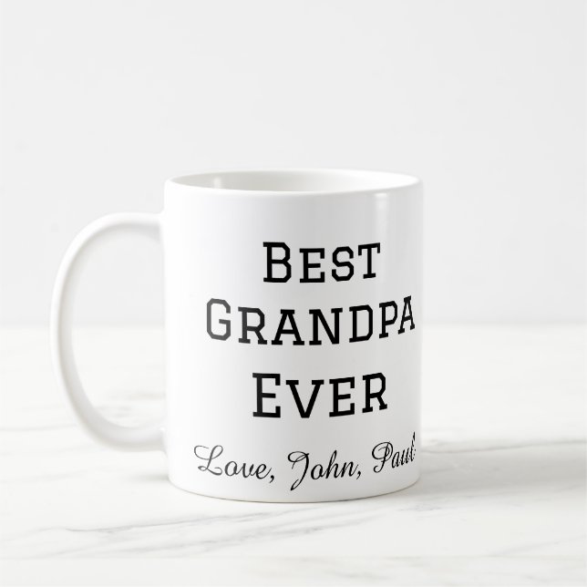 Bets Grandpa ever grandfather gifts simple name Coffee Mug (Left)
