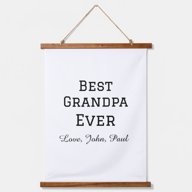 Bets Grandpa ever grandfather gifts simple name Hanging Tapestry (Front)