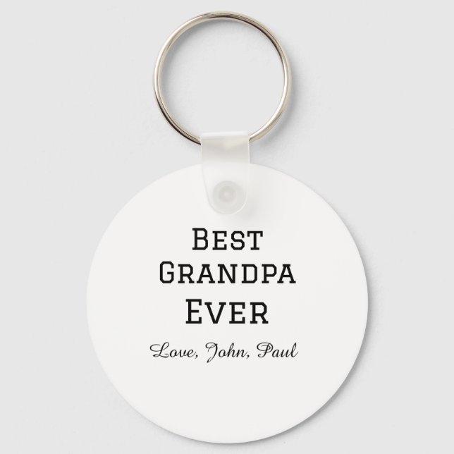 Bets Grandpa ever grandfather gifts simple name Key Ring (Front)