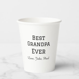 Bets Grandpa ever grandfather gifts simple name Paper Cups