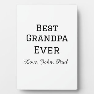 Bets Grandpa ever grandfather gifts simple name Plaque