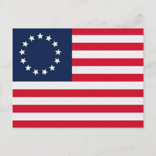Betsy Ross 13 American Flag Stars Postcard
