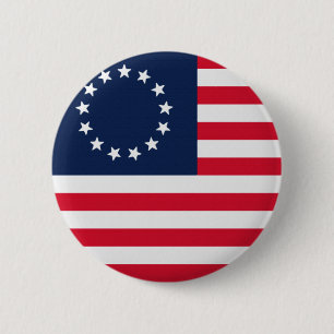 Betsy Ross 13 Stars American Flag 6 Cm Round Badge