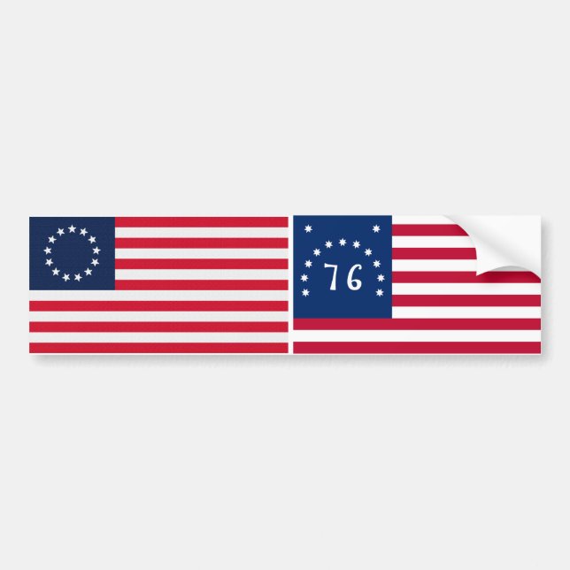 Betsy Ross 13 Stars American Flag Bumper Sticker (Front)