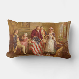 Betsy Ross, 1777 (American History) (USA Patriot) Lumbar Cushion