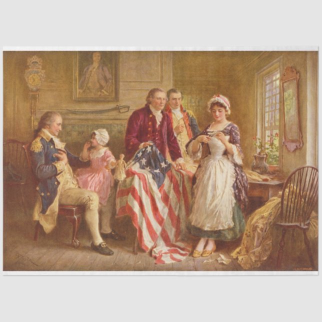 Betsy Ross, 1777 (American History) (USA Patriot) Tissue Paper (Front)