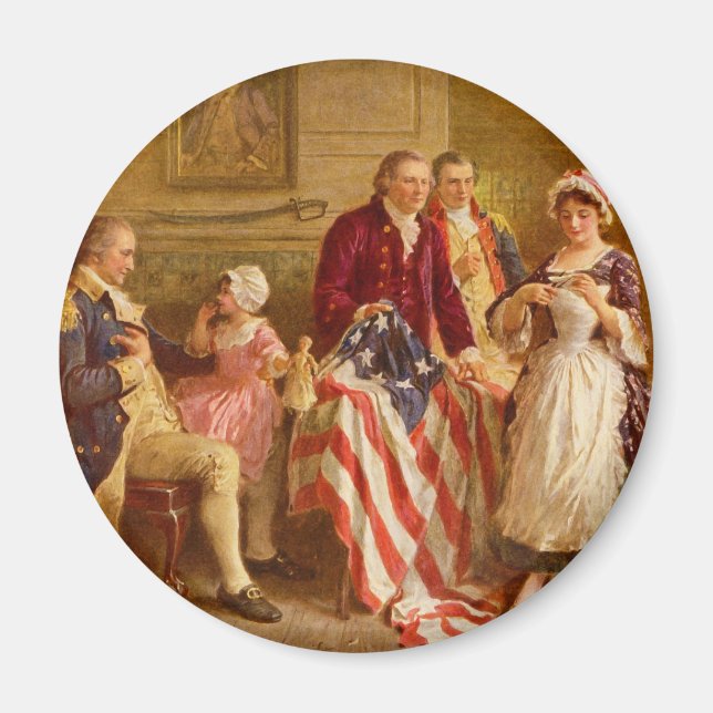 Betsy Ross 1777 by Jean Leon Gerome Ferris Magnet (Front)