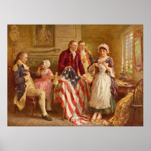 Betsy Ross, 1777 (by Jean Leon Gerome Ferris) Poster