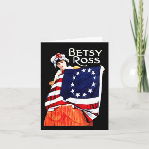 Betsy Ross American Flag 1776 Art 4th Of July Gift Card
