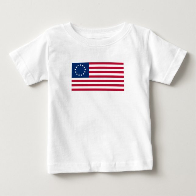 Betsy Ross American Flag Baby T-Shirt (Front)