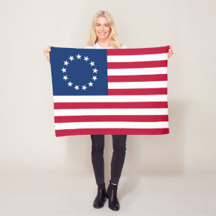 Betsy Ross American Flag Fleece Blanket
