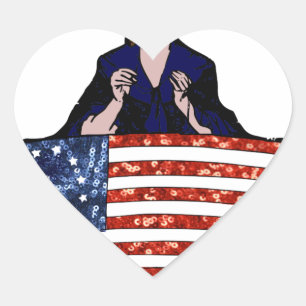 betsy ross american flag heart sticker
