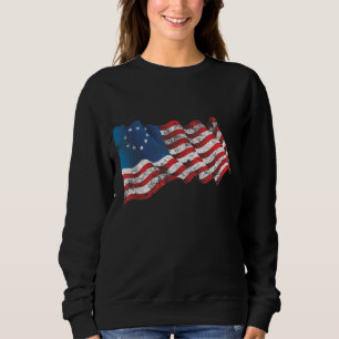Betsy Ross American Flag - Revolutionary War Flag Sweatshirt