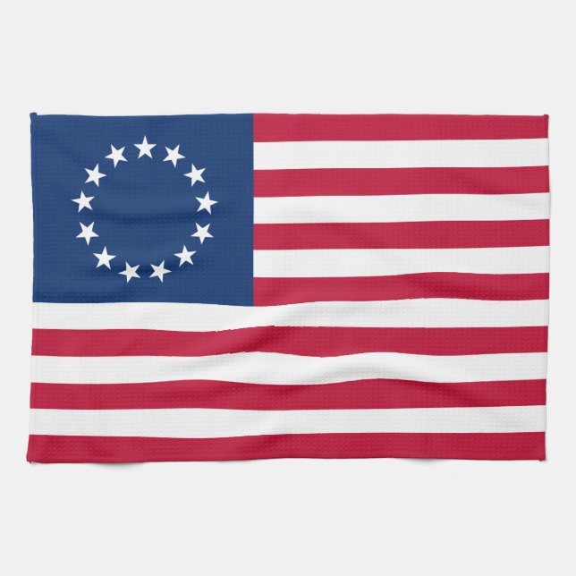 Betsy Ross American Flag Tea Towel (Horizontal)