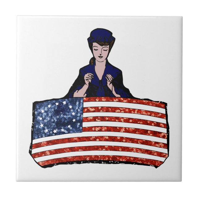betsy ross american flag tile (Front)