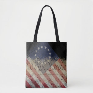 Betsy Ross American Flag WE THE PEOPLE Vintage Tote Bag