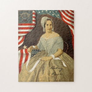 Betsy Ross First American Flag Vintage Portrait US Jigsaw Puzzle