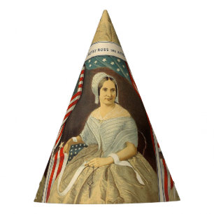 Betsy Ross First American Flag Vintage Portrait US Party Hat