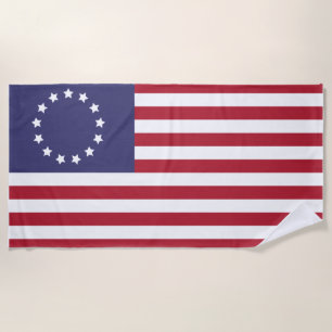 Betsy Ross Flag 1776 American Flag Beach Towel