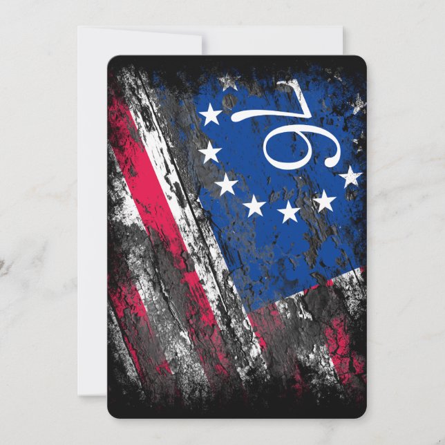 Betsy Ross Flag 1776 Patriotic 4th of July Invitation (Front)