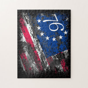 Betsy Ross Flag 1776 Patriotic 4th of July Jigsaw Puzzle