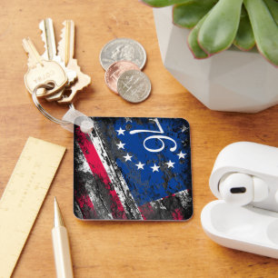 Betsy Ross Flag 1776 Patriotic 4th of July Key Ring