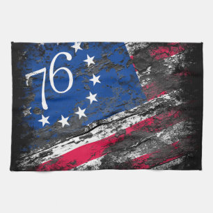 Betsy Ross Flag 1776 Patriotic 4th of July Tea Towel