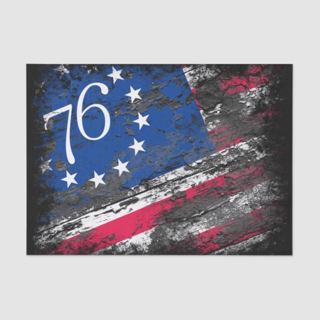 Betsy Ross Flag 1776 Patriotic 4th of July Tissue Paper (Front)