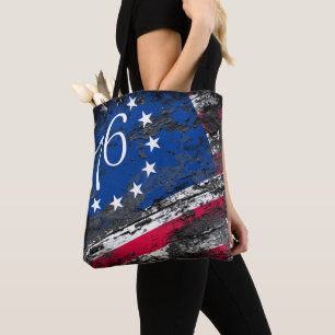 Betsy Ross Flag 1776 Patriotic 4th of July Tote Bag