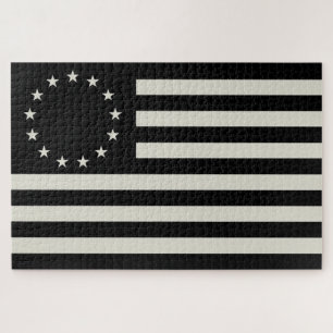 Betsy Ross Flag Blackout: American Stars Circle Jigsaw Puzzle