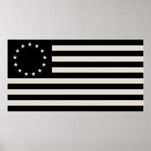 Betsy Ross Flag Blackout: American Stars Circle Poster