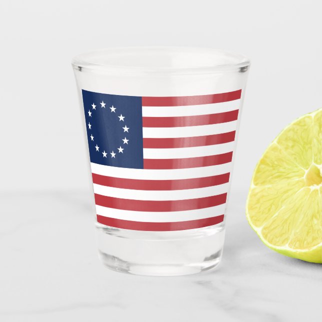 Betsy Ross Flag Design Shot glass (Front)