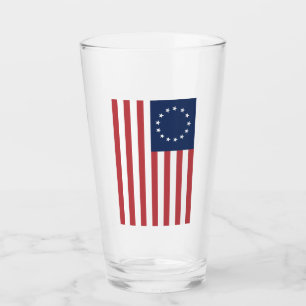Betsy Ross Flag Glass Cup 13-Star Drinkware