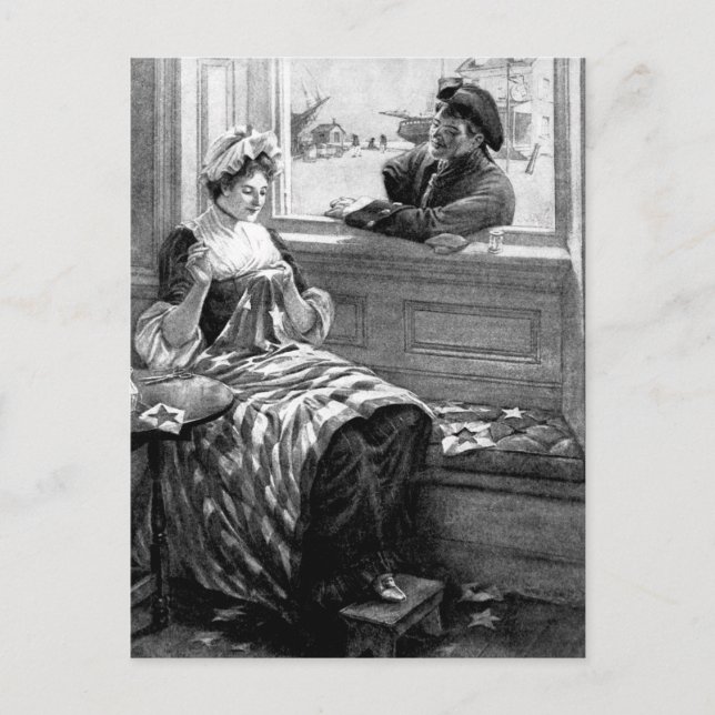 Betsy Ross making the first flag_War Image Postcard (Front)