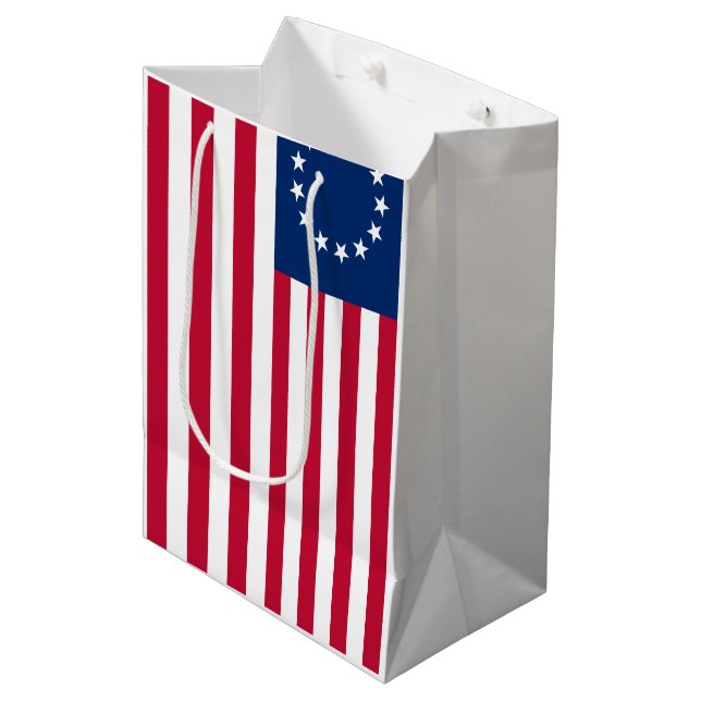 Betsy Ross Old Glory American USA Flag Medium Gift Bag (Front Angled)