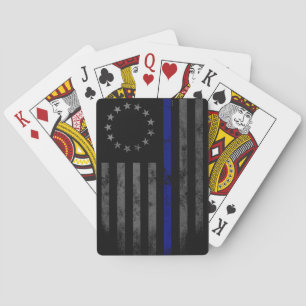Betsy Ross Red Line American Flag Playing Cards